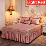 Europos nėrinių sijonas, dygsniuotas lovatiesis lovatiesė princesei, 6 spalvų pilna / karalienė / labai didelė mink&scaron;ta ir patogi patalynė