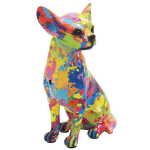 Les Tr&eacute;sors De Lily [A3849] - Figurine r&eacute;sine 'Chihuahua' splash multicolore - 25x16 cm