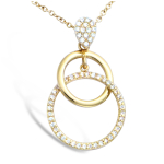 Les Tr&eacute;sors De Lily [R2593] - Pendentif plaqu&eacute; or 'Sissi' blanc dor&eacute; - 30x15 mm