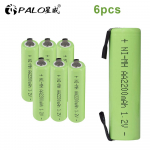 PALO 2/4 vnt elektroninių cigarečių akumuliatorius AA įkraunamas akumuliatorius AA NiMH 1,2 V 2200 mAh baterijos, skirtos belaidžio telefono skutimosi dantų &scaron;epetėliui 6pcs žalia