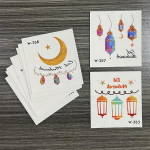 10 vnt Eid Mubarako laikinų tatuiruočių lipdukų Ramadan Kareem dekoracija Islamo musulmonų vakarėlio reikmenys Eid Kids Dovana 2023 m. Nauja HMM 10pcs 6x5.5cm