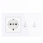 &bdquo;Smart Switch&ldquo; lizdas, grūdintas stiklas, sieninis jutiklinis valdymo jungiklis, skirtas namų biurui German + two touch
