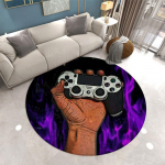Svetainės mados kilimėlis Gamer Apvalus kilimas Žaidimų konsolė Miegamojo kilimėliai berniukų kėdžių kilimėlis Vaikai Žaisti 3D grindų ploto kilimėlis įėjimo durų kilimėlis Diameter 60cm