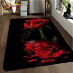 Raudonos rožės gėlių kilimėlis Valentino dienos grindų kilimėliai ploto kilimėliai rožių ra&scaron;tų spausdinimo kilimėlis didelis kilimas mėlynų rožių kilimai svetainei 40cm x 60cm
