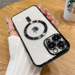 Madingas skaidrus magnetinis belaidžio įkrovimo dėklas, skirtas Magsafe, skirtas iPhone 13 14 12 11 Pro Max 14 Plus Xs Max XR mink&scaron;tas silikoninis dangtelis iPhone 14 Pro Max juoda