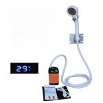 Lauko kempingo du&scaron;as Ne&scaron;iojamas elektrinis du&scaron;o siurblys IPX7, atsparus vandeniui su skaitmeniniu ekranu, skirtas kempingams, žygiams, kuprinėms, kelionėms paplūdimyje, gyvūnėlių girdymui