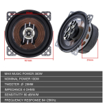 2 vnt 4 colių 10 cm 400 W 2 krypčių automobilinis bendraa&scaron;is automatinis garso muzikos stereofoninis viso diapazono dažnio hifi garsiakalbis 300W