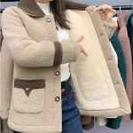 Žieminė striukė Moteris Parkas Naujas ėriuko vilnos paltas su aksomu pamink&scaron;tintu Motinos kailiniu Moteri&scaron;ki medvilniniai drabužiai Moteri&scaron;ki vir&scaron;utiniai drabužiai 5XL XL