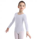 Vaikų baleto kostiumas ilgomis rankovėmis, &scaron;okių klasės kostiumai, gimnastikos triko mažai mergaitei 5-6 Years balta