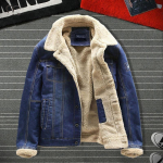 &bdquo;Jean Jacket&ldquo; Vyri&scaron;ki stori gatvės drabužiai Džinsinės &bdquo;Bomber&ldquo; striukės, paltai, vyri&scaron;ki vintažiniai mėlyni vyri&scaron;ki vir&scaron;utiniai drabužiai, plius aksominė, vienvėrė XXXXL