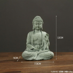 Nauja kinų stiliaus Zen Budos statula sėdinčios pozos dekoravimas kūrybingas žalio smėlio akmens arbatos augintinis tamsiai žalia spalva