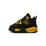 Air Jordan 4 Retro TD Thunder 2023 Kūdikių sportbačiai Juodi Turinio geltoni BQ7670-017 23.5