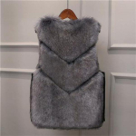 Rudens žiemos &scaron;ilta visų derinių kailinė liemenė Moteri&scaron;ka odinė striukė Madinga visų derinių imitacija dirbtinio lapės kailio liemenė susiuvama liemenė trumpa striukė Plonas L