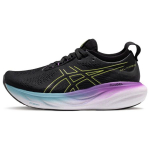 ASICS Gel Nimbus 25 Juodi &Scaron;vytintys Geltoni Moteri&scaron;ki Bėgimo Bateliai 1012B356-004 38