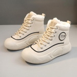 Nauji žieminiai korėjieti&scaron;ko stiliaus auk&scaron;takulniai su aksominiais laisvalaikio batais Moterims, platforma, medvilniniai batai, stori dugnai ir &scaron;ilti