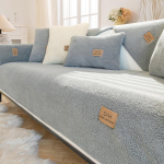 Sutir&scaron;tintos vilnos aksominis sofos užvalkalas žiemai &scaron;iltas gyvenamasis kambarys sofa nugaros atlo&scaron;as porankio pagalvėlė mink&scaron;ta neslystanti dulkėms dekoratyvinė danga 90x210cm 1pcs &scaron;viesiai pilka spalva