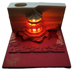 1 Savaitės kalendoriaus rinkinys Kūrybi&scaron;kumas 3D pilies kalendorius su LED lemputėmis Popieriaus raižybos meno stalo kalendorius namų dekoravimui