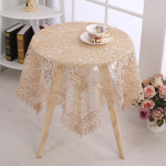 Lengva prabangi staltiesė, nėriniais siuvinėta staltiesė, tu&scaron;čiavidurė lovos užtiesalas, dekoratyvinis kavos staliuko audinys, apvali staltiesė 110*110