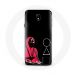 Coque pour Samsung Galaxy j7 2017 Squid Game Masques Triangle carr&eacute; et Cercle