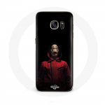 Coque pour samsung galaxy S6 La casa de papel Masque Fond Noir