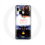 Coque pour Samsung Galaxy A40 Formule 1 Max Verstappen Pilote de F1 noir rouge et jaune