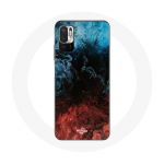 Coque pour Xiaomi Redmi Note 10T 5G fond de texture abstraite rouge noir bleu