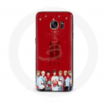 Coque pour Samsung Galaxy S6 BTS Bangtan Gar&ccedil;ons Fond Rouge Cadeau de No&euml;l 2023