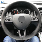 Automobilio vairo gaubtas, skirtas &bdquo;Skoda Octavia Superb Fabia Citigo Roomster 2013- Rapid Karoq Kodiaq&ldquo; juodai perforuotai odai