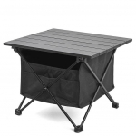 WTEMPO Patogus aliuminio lydinio juodo sulankstomas stalas, ne&scaron;iojamas sulankstomas kempingo savaranki&scaron;kas vairavimo stalas kepsninės stalas su laikymo krep&scaron;iu 41*35*30cm juoda