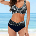 Vasaros moterų etninės kilmės maudymosi kostiumėlis paplūdimio Boho bikini maudymosi kostiumėlis, kaklarai&scaron;tis, kaklo maudymosi kostiumėlis, dviejų dalių rinkinys XL
