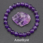 Ametisto apyrankė i&scaron; tikro natūralaus akmens karoliukų, kūną valanti Geniune Ametisto natūralaus kristalo apyrankė moterims Pulsera 8 mm Beads&17cm(6.69inch)