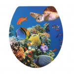 &bdquo;Sea World&ldquo; tualeto lipdukas Nuimamas lipnus vandeniui atsparus PVC gyvenamojo kambario sienos menas Vonios kambario tualeto dangčio dekoravimo lipdukas C
