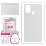 apgo Protective Skin Sticker for the back compatible with Samsung Galaxy M31, Wrap Film, Foil, Vinyl - Pattern Transparent Carbon