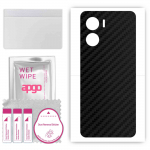 apgo Protective Skin Sticker for the back compatible with Vivo IQOO Z7i, Wrap Film, Foil, Vinyl - Pattern Carbon Black