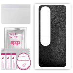 apgo Protective Skin Sticker for the back compatible with Oppo A78 5G, Wrap Film, Foil, Vinyl - Pattern Black Leather