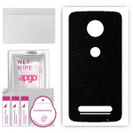 apgo Protective Skin Sticker for the back compatible with Motorola Moto Z2 Play, Wrap Film, Foil, Vinyl - Pattern Matte Black