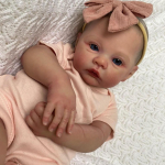 49 cm Reborn Baby Doll Meadow Subtiliai 3D dažytos venos Matomi lėlės žaislai mergaitėms, dovana Cloth Body Doll