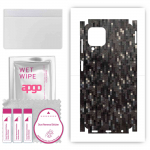 apgo Protective Skin Sticker for the back+sides compatible with Samsung Galaxy A22, Full Wrap Film, Foil, Vinyl - Pattern Carbon Black Pixel