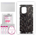 apgo Protective Skin Sticker for the back+sides compatible with Oppo Find X5, Full Wrap Film, Foil, Vinyl - Pattern Carbon Black Pixel