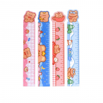 4 vienetų saldainių spalvos gyvūnėliai kawaii kanceliarinės prekės animacinis pie&scaron;inys biuras mokykla kačiukas tiesi plastikinė liniuotė