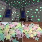 100 vnt vaikų miegamojo fluorescenciniai &scaron;vytintys žvaigždžių sienų lipdukai