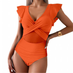 Masyvūs maudymosi kostiumėliai Vasariniai maudymosi kostiumėliai su V kaklu Beachwaer Monokini moteri&scaron;kas raukinis vientisas maudymosi kostiumėlis, moteri&scaron;kas maudymosi kostiumėlis l