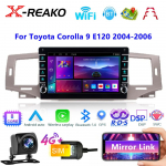 &bdquo;Android&ldquo;, skirta &bdquo;Toyota Corolla 9 E120 2004&ndash;2006&ldquo;, automobilio radijo daugialypės terpės grotuvas Navigacija stereo GPS automatinis galvos blokas, 2 din 8-core 6+128