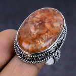 Sunstone Gemstone handmade 925 Sterling Silver gift Jewelry Ring Size 8 b3H54
