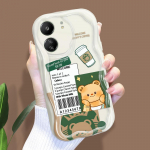 Mielas animacinio ra&scaron;to kreminės tekstūros korpusas, banguotas kra&scaron;tas, mink&scaron;tas silikoninis dangtelis, skirtas Xiaomi Redmi Redmi Note 11S 5G skaidri