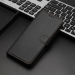 Magnetinis atverčiamas dangtelis su 3 kortelių lizdais nuotraukų rėmeliu ir grynųjų pinigų ki&scaron;eniniu PU odiniu piniginės dėklu, skirtu iPhone Samsung Xiaomi Redmi OPPO VIVO OPPO A58 4G juoda