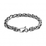 Yousheng vyrų apyrankė stora tu&scaron;čiavidurė grandinėlė vintažinė pinta poliruota vientisos spalvos lydinio galvanizuota kasdienė rie&scaron;o papuo&scaron;alai &scaron;ventinė dovana antikinės sidabrinės spalvos