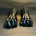 Juoda antikvarinė viduramžių apdaila Nazgul pir&scaron;tinės Plieninės &scaron;arvai Pir&scaron;tinės Crusader Gauntlets LARP
