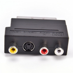 SCART adapteris AV blokas į 3 RCA Phono kompozitinį S-Video su įėjimo/i&scaron;ėjimo jungikliu, auksinis