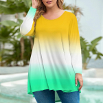 Moteri&scaron;kos mados, didelio dydžio apvalaus kaklo, ilgomis rankovėmis, laisvalaikio spaudos vir&scaron;us XXL